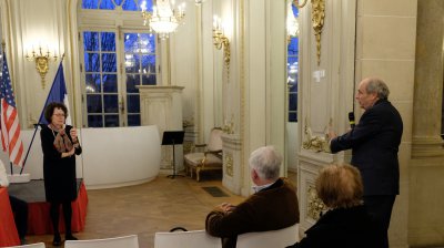 Suzan Klein accueillie par Gérard Bénamou au foyer de l'Opéra de Nancy